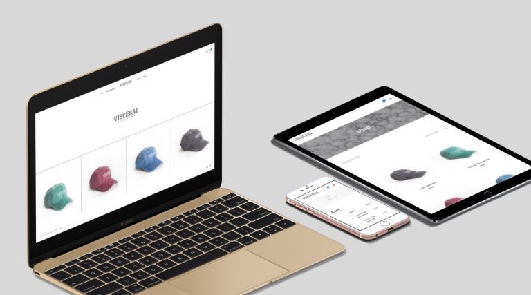 Visceral New York shop across laptop, tablet, and phone