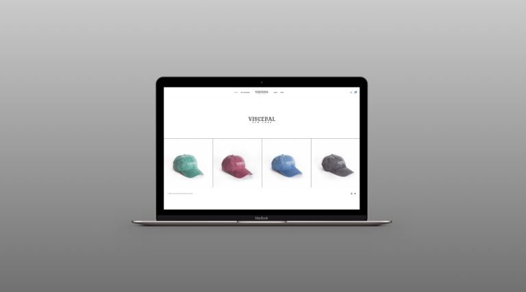 Visceral New York e-commerce homepage on a laptop