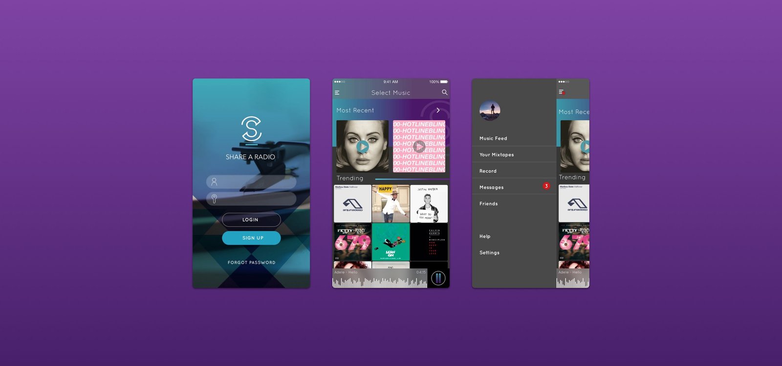 Share A Radio phone mockup