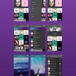 Share A Radio UI screens — music, playlist, and profile