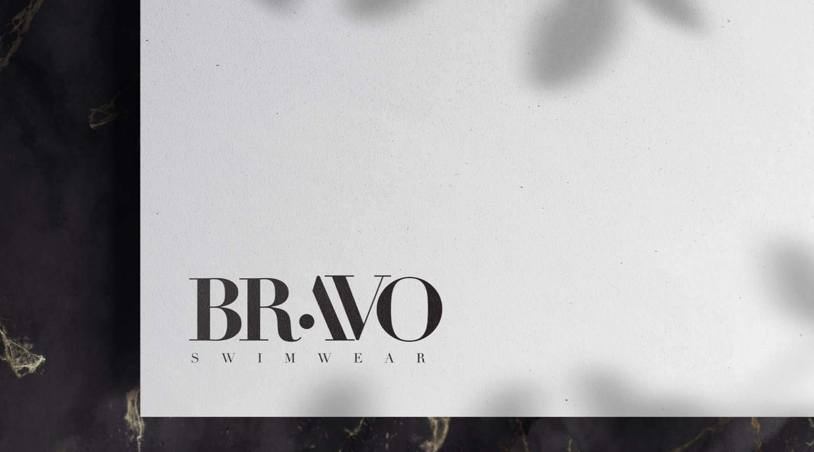 Bravo Swimwear logo lockup on paper