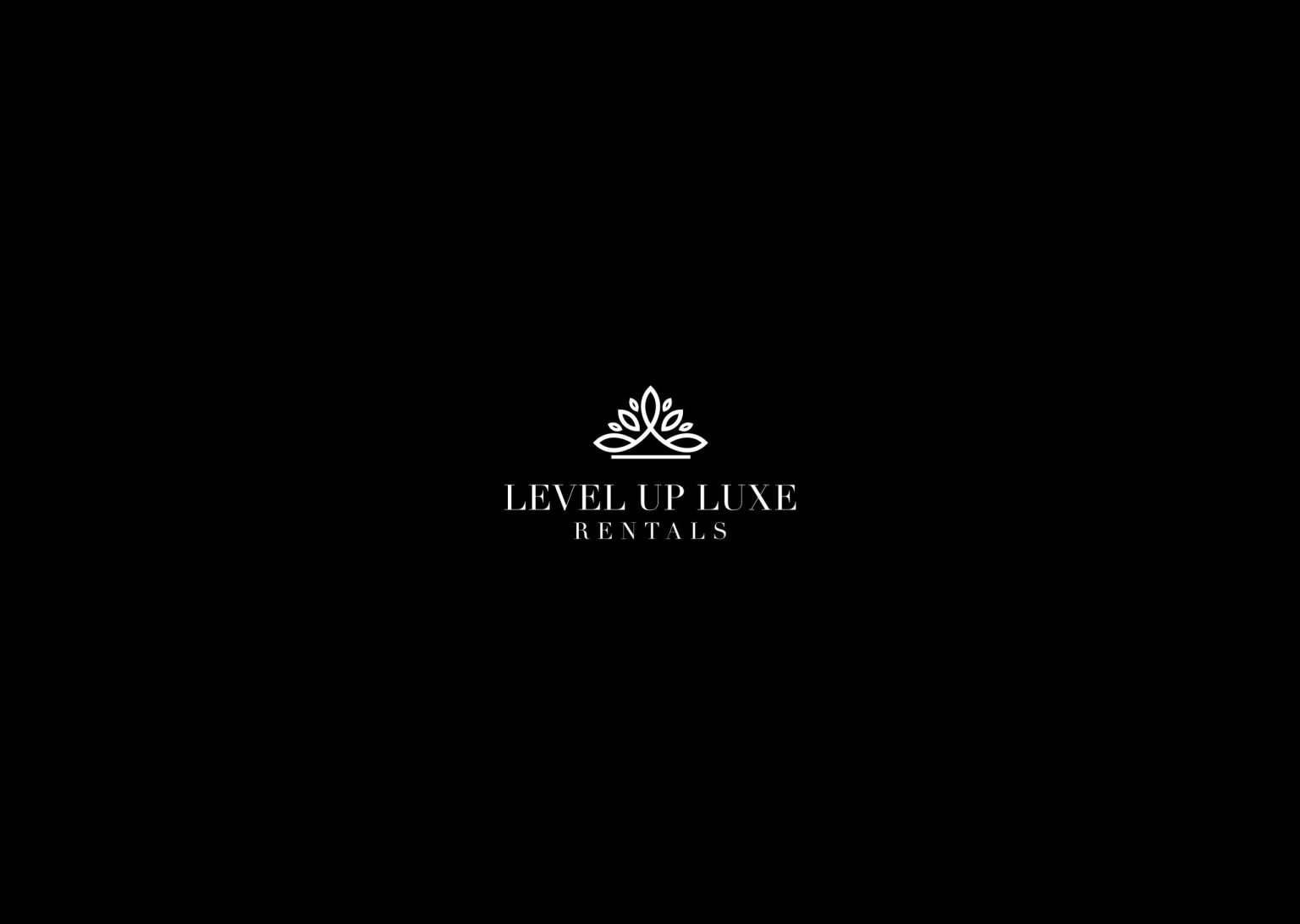 Level Up Luxe Rentals logo on black